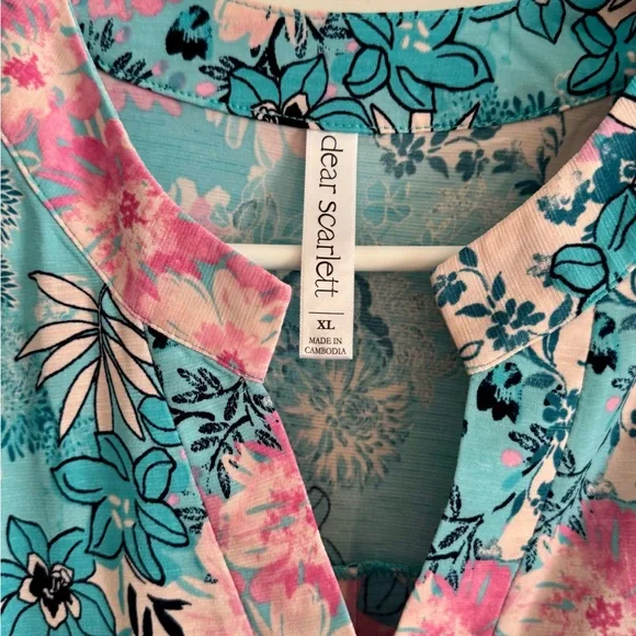 Scarlett Blue Relaxed Tunic with Mandarin Collar - Picture 2 of 5